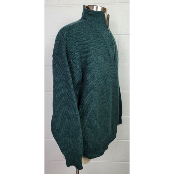 Vintage‎ Orvis Mens Green Flecked Wool Blend 1/4 Sweater Jacket USA Large - Picture 3 of 9